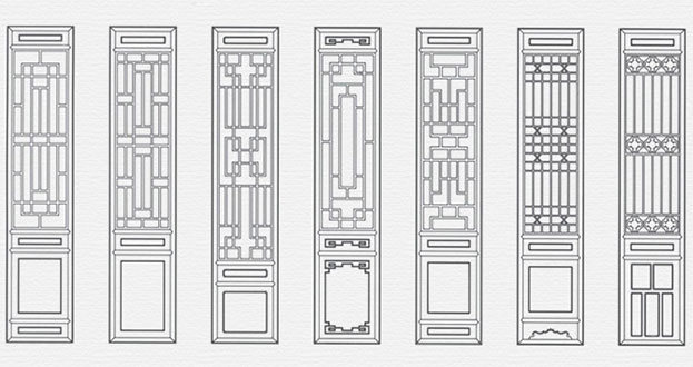 临夏县常用中式仿古花窗图案隔断设计图